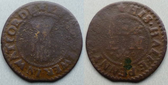 Watford, Edward Ewer 1666 halfpenny N2299